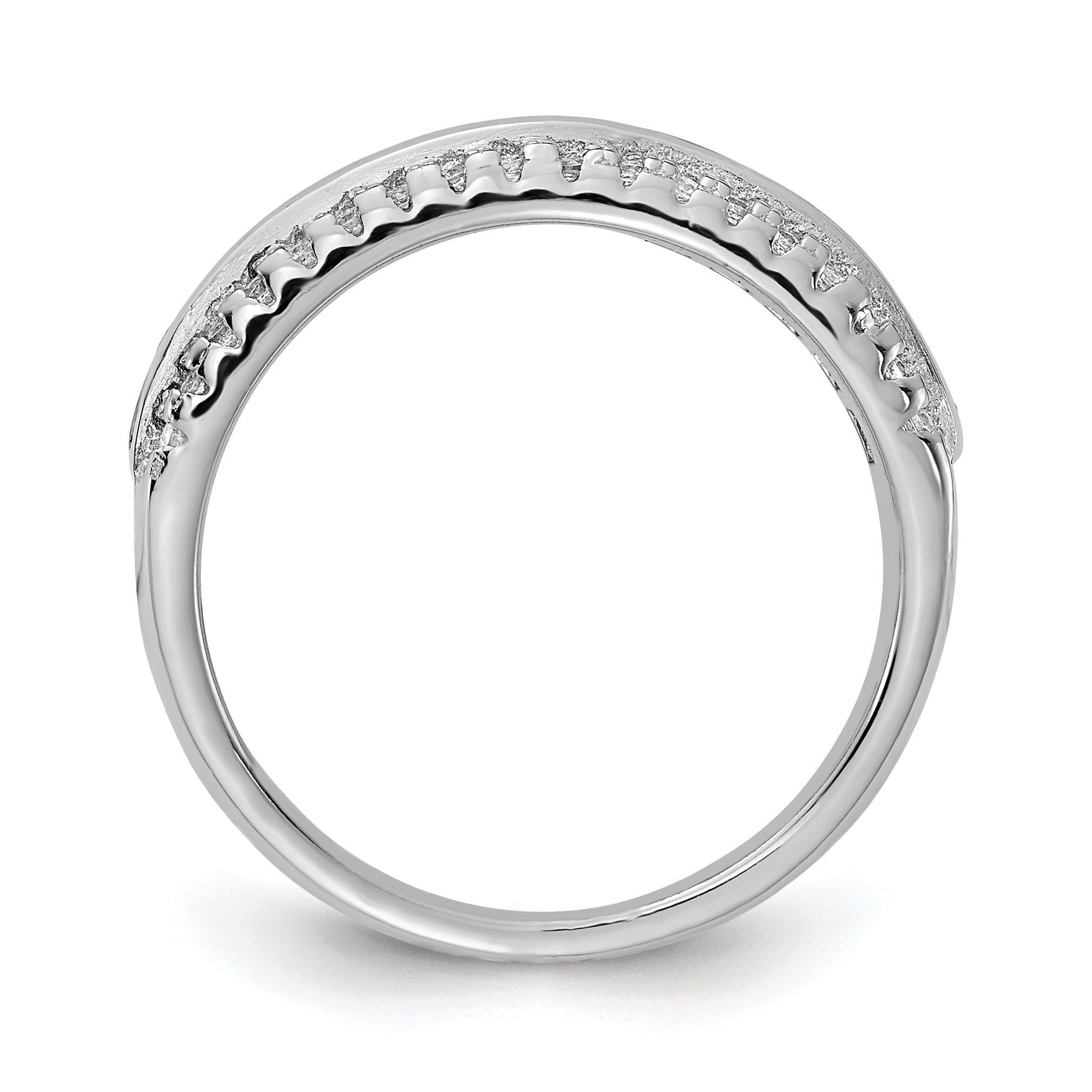 Sterlingsilber Prizma Rhodiniert Kanalfassung Set Bunt und Weiß Zirkonia Ring