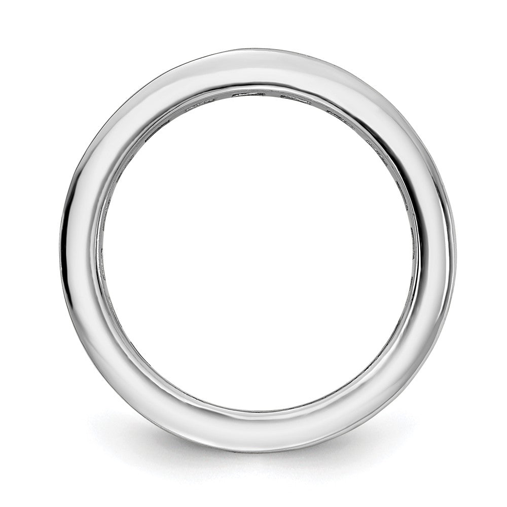 Sterlingsilber Prizma Rhodiniert Kanalfassung Set Bunt Zirkonia Memoire Ring