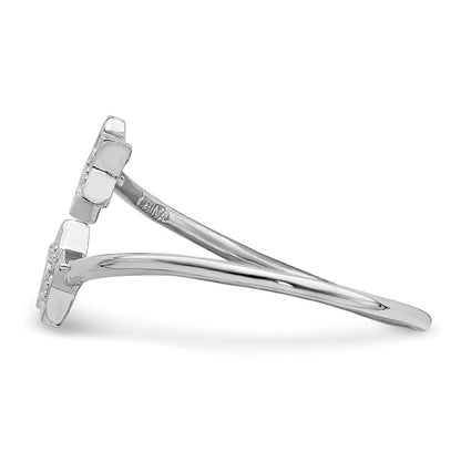 Sterlingsilber Rhodiniert Zirkonia Sterne Bypass Verstellbar Ring