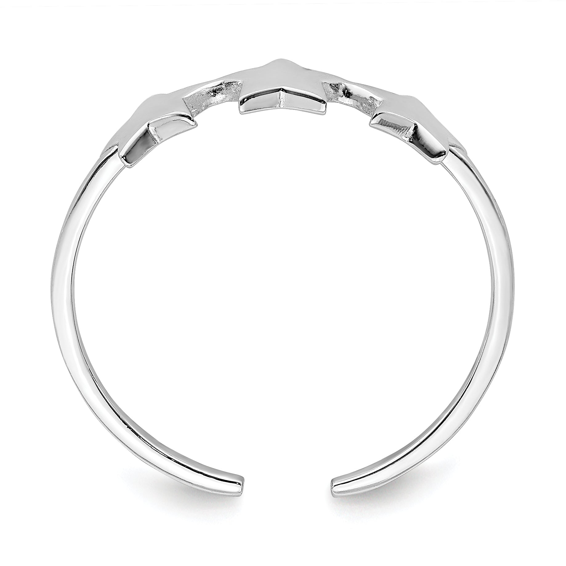 Sterlingsilber Rhodiniert Sterne Verstellbar Ring