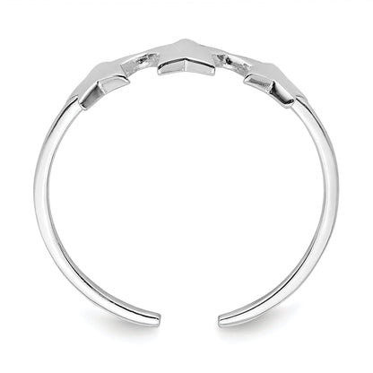 Sterlingsilber Rhodiniert Sterne Verstellbar Ring