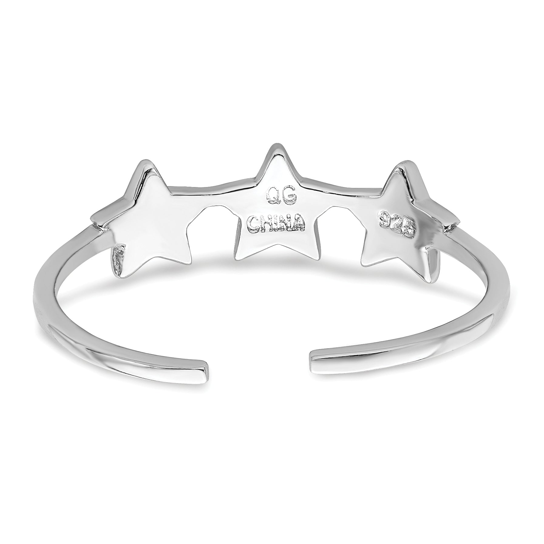 Sterlingsilber Rhodiniert Sterne Verstellbar Ring