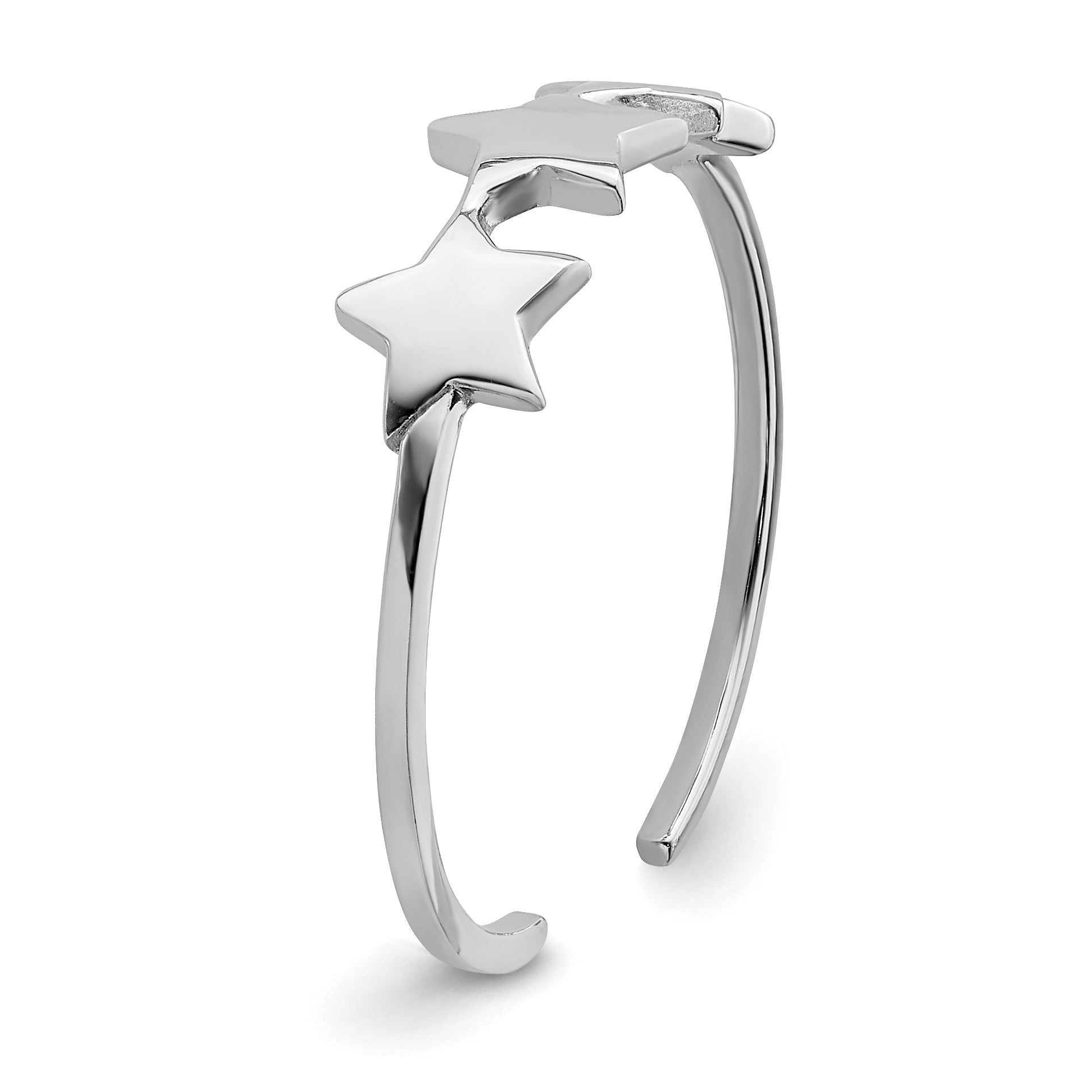 Sterlingsilber Rhodiniert Sterne Verstellbar Ring