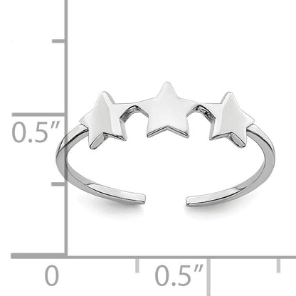 Sterlingsilber Rhodiniert Sterne Verstellbar Ring