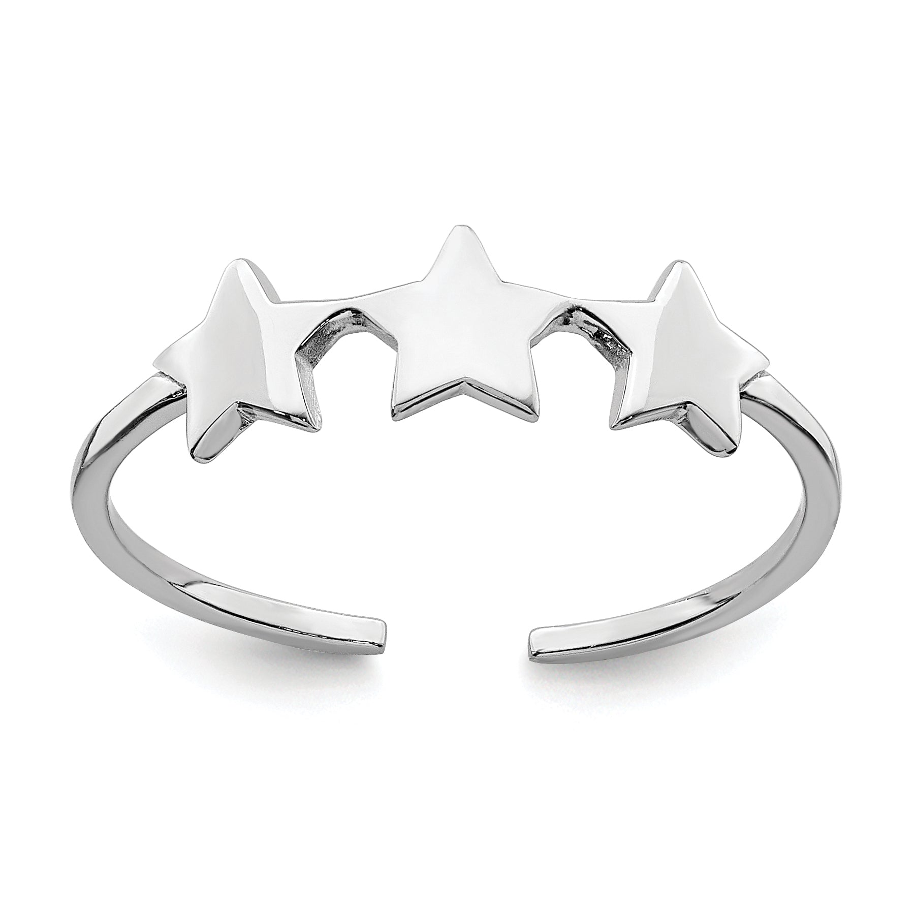 Sterlingsilber Rhodiniert Sterne Verstellbar Ring