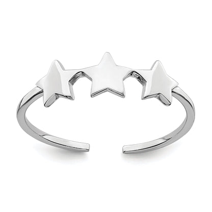 Sterlingsilber Rhodiniert Sterne Verstellbar Ring
