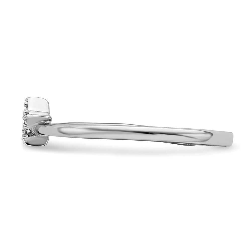 Sterlingsilber Rhodiniert Zirkonia Stern Ring