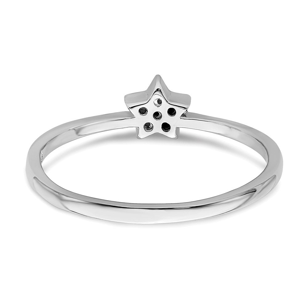 Sterlingsilber Rhodiniert Zirkonia Stern Ring