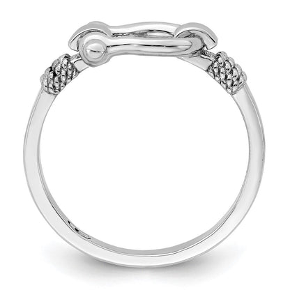 Sterlingsilber De Ani Rhodiniert Poliert Shackle mit Kordel Zierde Ring (size 7 Nur)