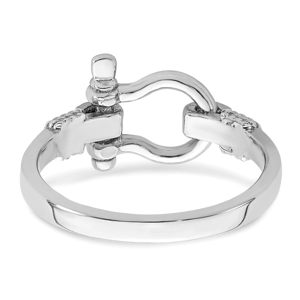 Sterlingsilber De Ani Rhodiniert Poliert Shackle mit Kordel Zierde Ring (size 7 Nur)