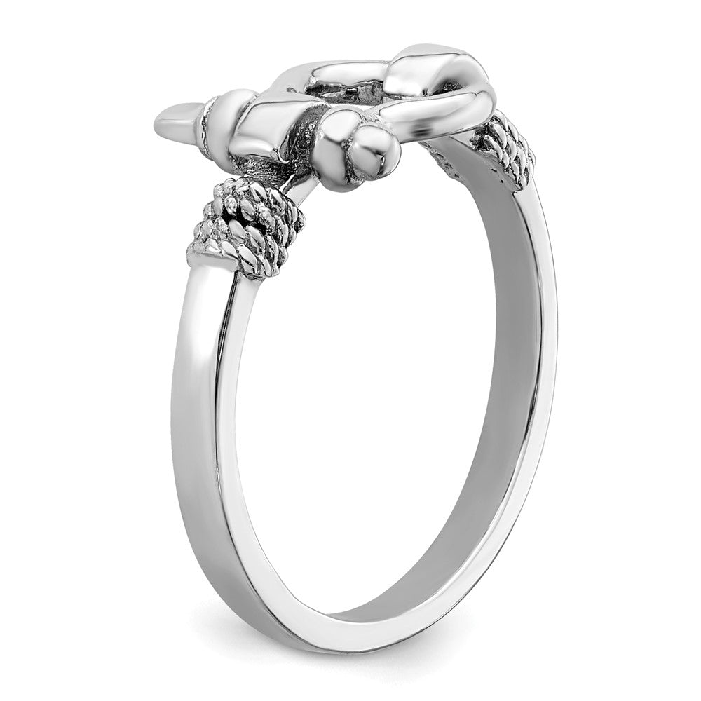 Sterlingsilber De Ani Rhodiniert Poliert Shackle mit Kordel Zierde Ring (size 7 Nur)