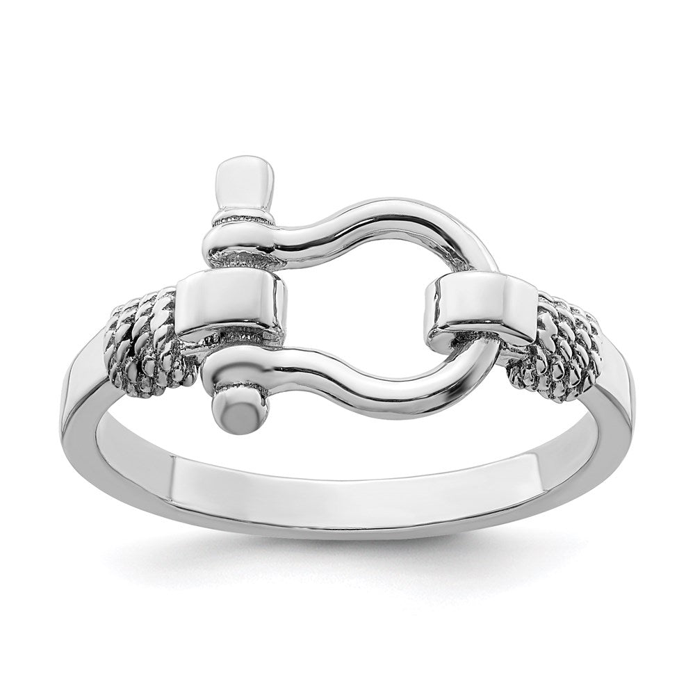 Sterlingsilber De Ani Rhodiniert Poliert Shackle mit Kordel Zierde Ring (size 7 Nur)