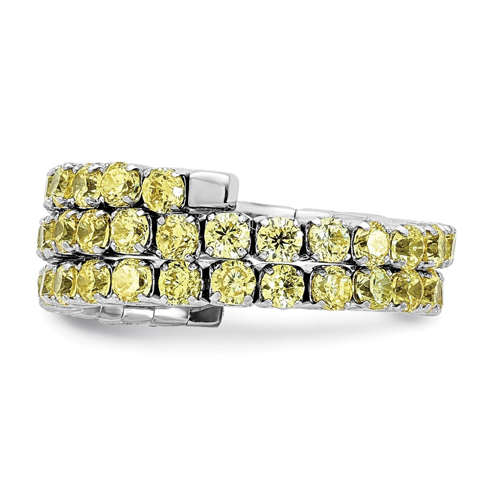 Sterlingsilber Rhodiniert November Gelb Zirkonia Verstellbar Ring