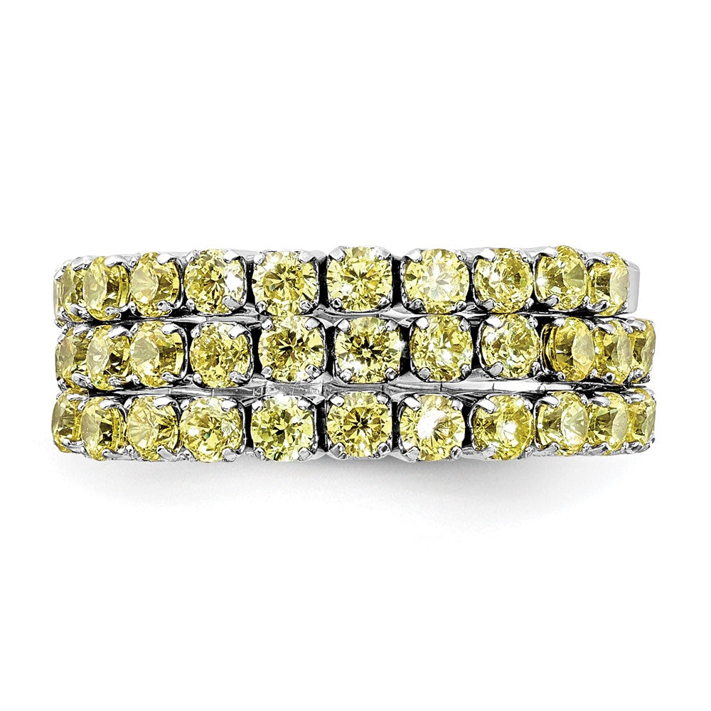 Sterlingsilber Rhodiniert November Gelb Zirkonia Verstellbar Ring