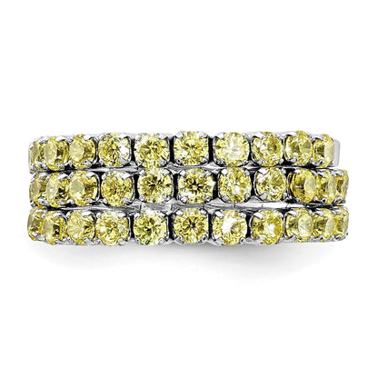 Sterlingsilber Rhodiniert November Gelb Zirkonia Verstellbar Ring
