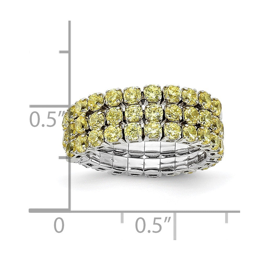 Sterlingsilber Rhodiniert November Gelb Zirkonia Verstellbar Ring