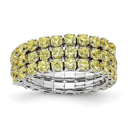 Sterlingsilber Rhodiniert November Gelb Zirkonia Verstellbar Ring