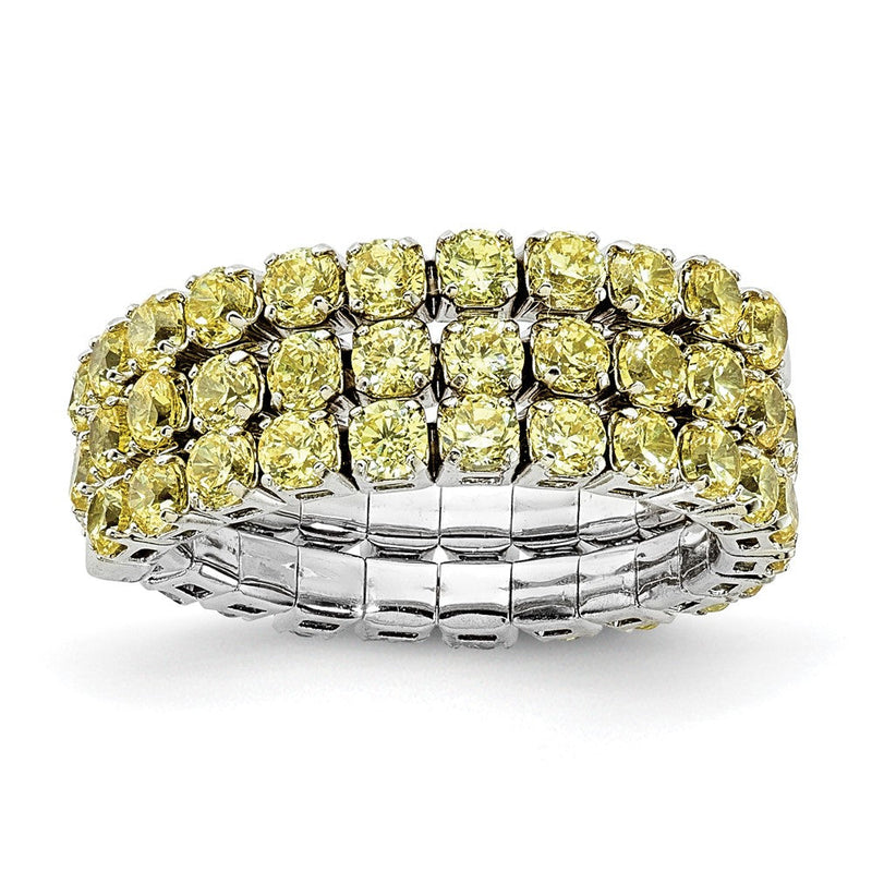 Sterlingsilber Rhodiniert November Gelb Zirkonia Verstellbar Ring