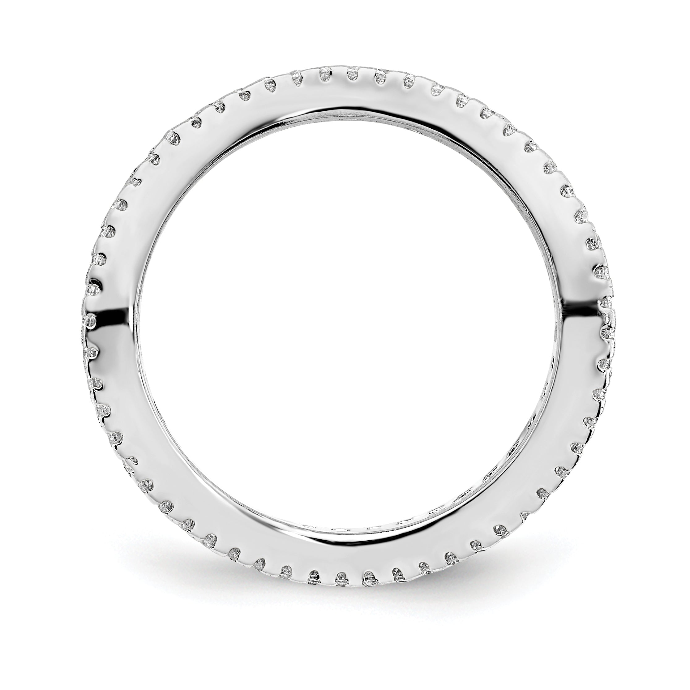 Sterlingsilber Prizma Rhodiniert Weiß und Bunt Kanalfassung Set Zirkonia Ring