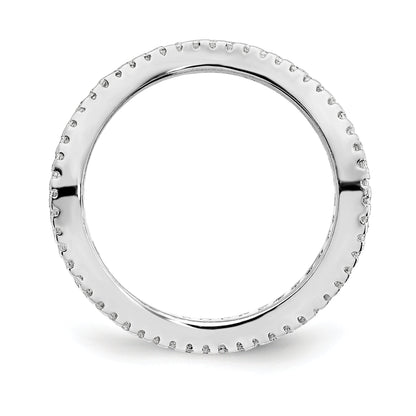 Sterlingsilber Prizma Rhodiniert Weiß und Bunt Kanalfassung Set Zirkonia Ring