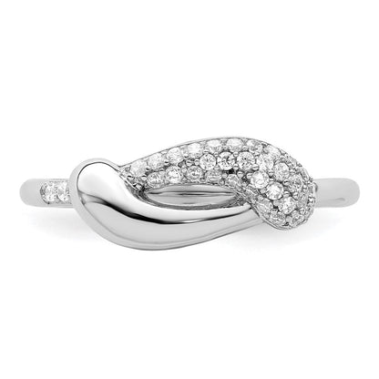 Sterlingsilber Rhodiniert Zirkonia Fantasie Ring