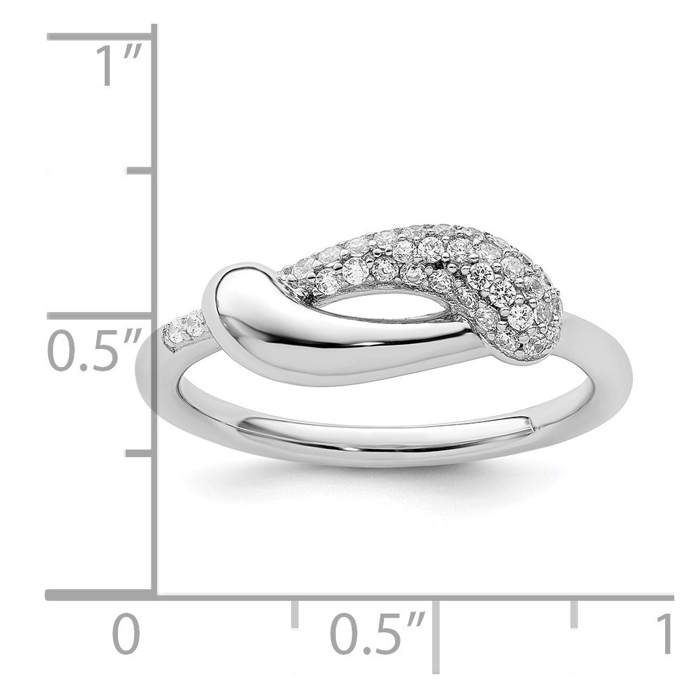 Sterlingsilber Rhodiniert Zirkonia Fantasie Ring