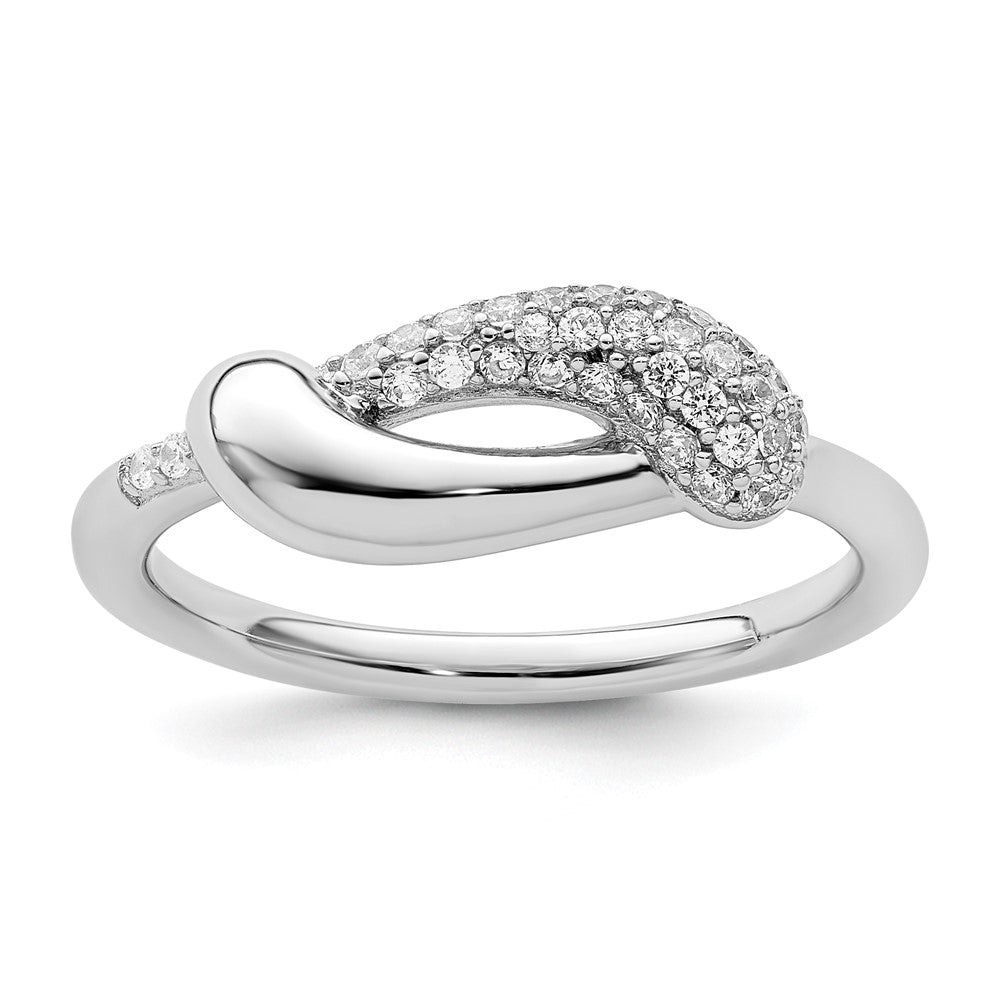 Sterlingsilber Rhodiniert Zirkonia Fantasie Ring
