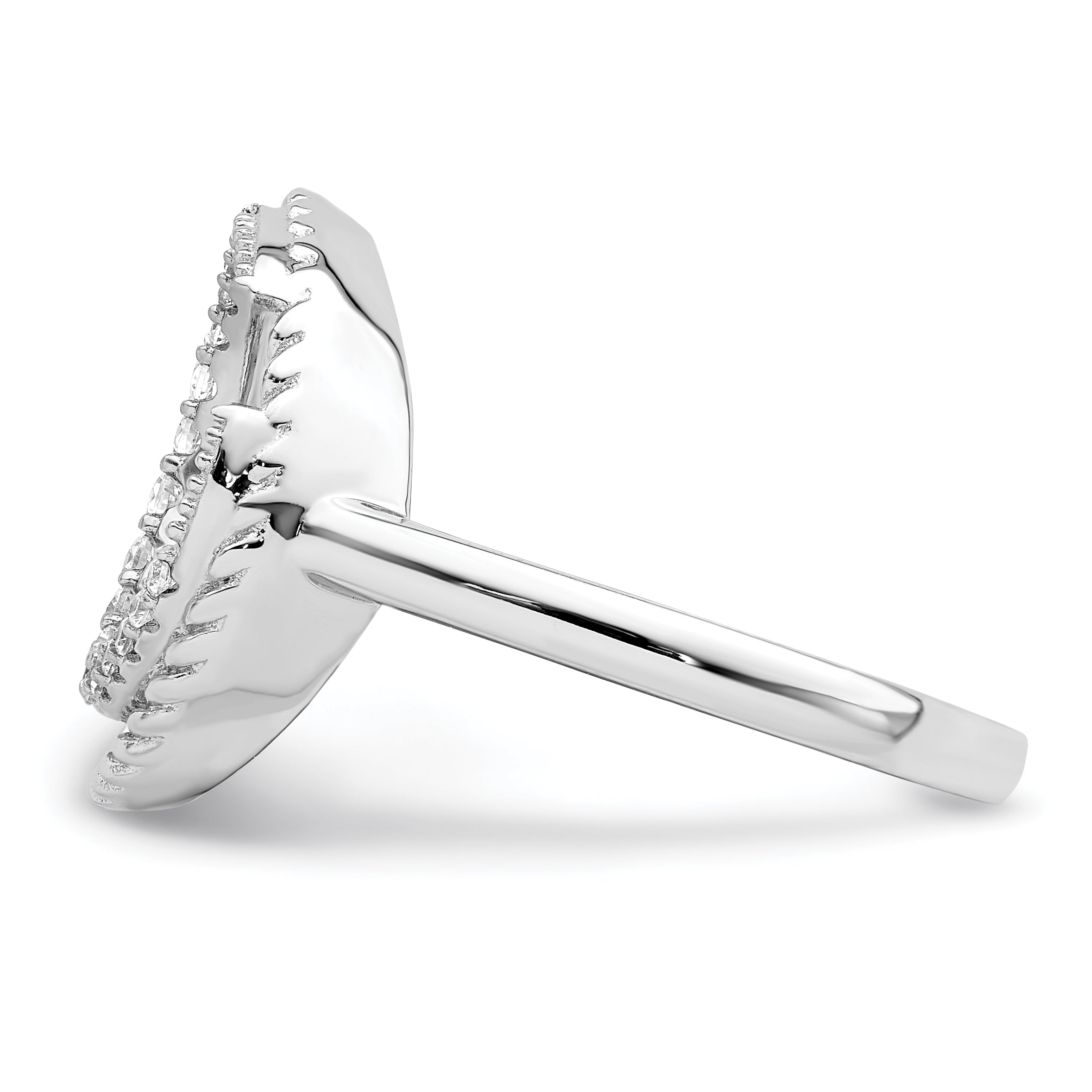 Sterlingsilber Rhodiniert Zirkonia Kreis Ring