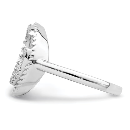 Sterlingsilber Rhodiniert Zirkonia Kreis Ring