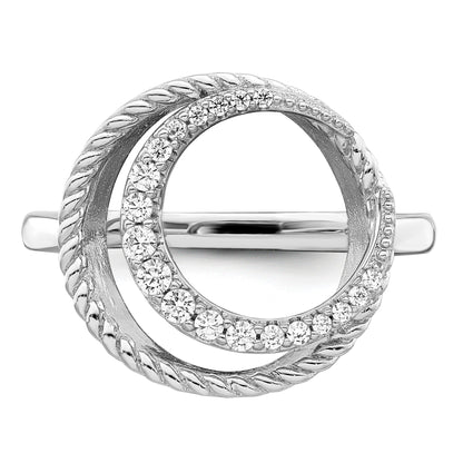 Sterlingsilber Rhodiniert Zirkonia Kreis Ring