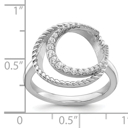 Sterlingsilber Rhodiniert Zirkonia Kreis Ring