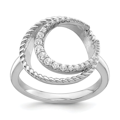 Sterlingsilber Rhodiniert Zirkonia Kreis Ring