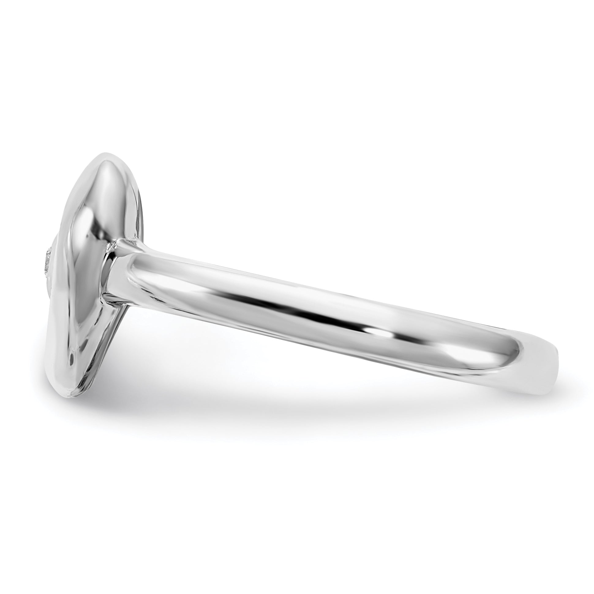 Roségoldbeschichtet Sterlingsilber Rhodiniert Gold Poliert Satiniert Diamant Herz Rin
