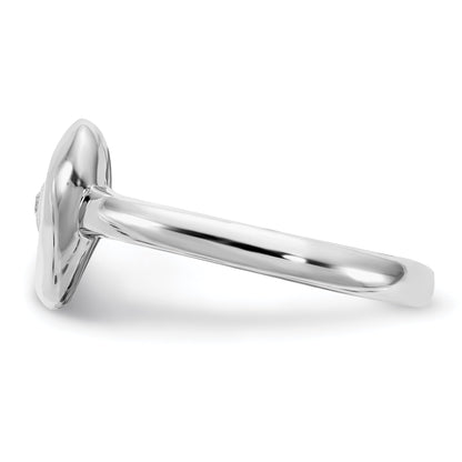Roségoldbeschichtet Sterlingsilber Rhodiniert Gold Poliert Satiniert Diamant Herz Rin