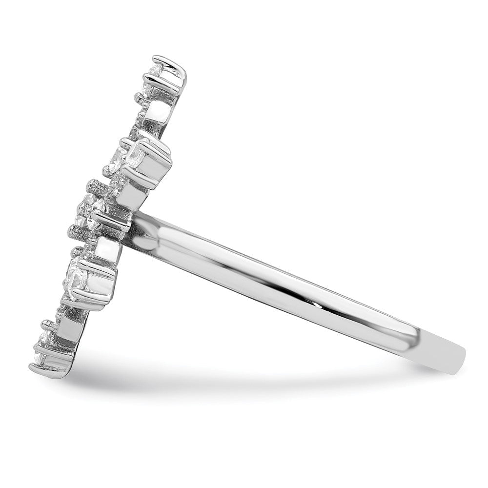Sterlingsilber Rhodiniert Zirkonia Schneeflocke Ring