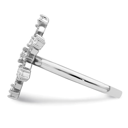 Sterlingsilber Rhodiniert Zirkonia Schneeflocke Ring