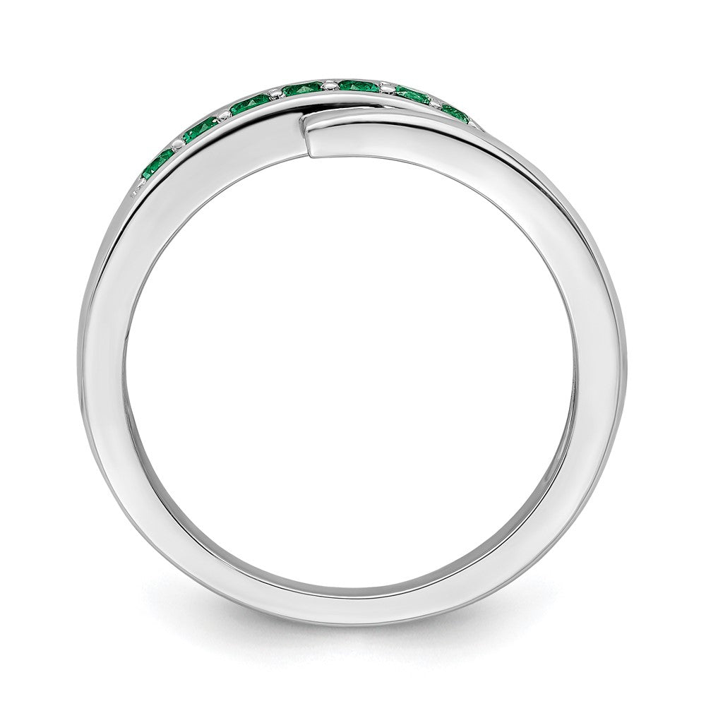 Sterlingsilber Rhodiniert Grün & Weiß Zirkonia Ring