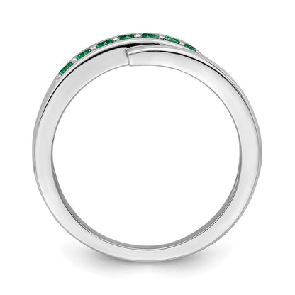 Sterlingsilber Rhodiniert Grün & Weiß Zirkonia Ring