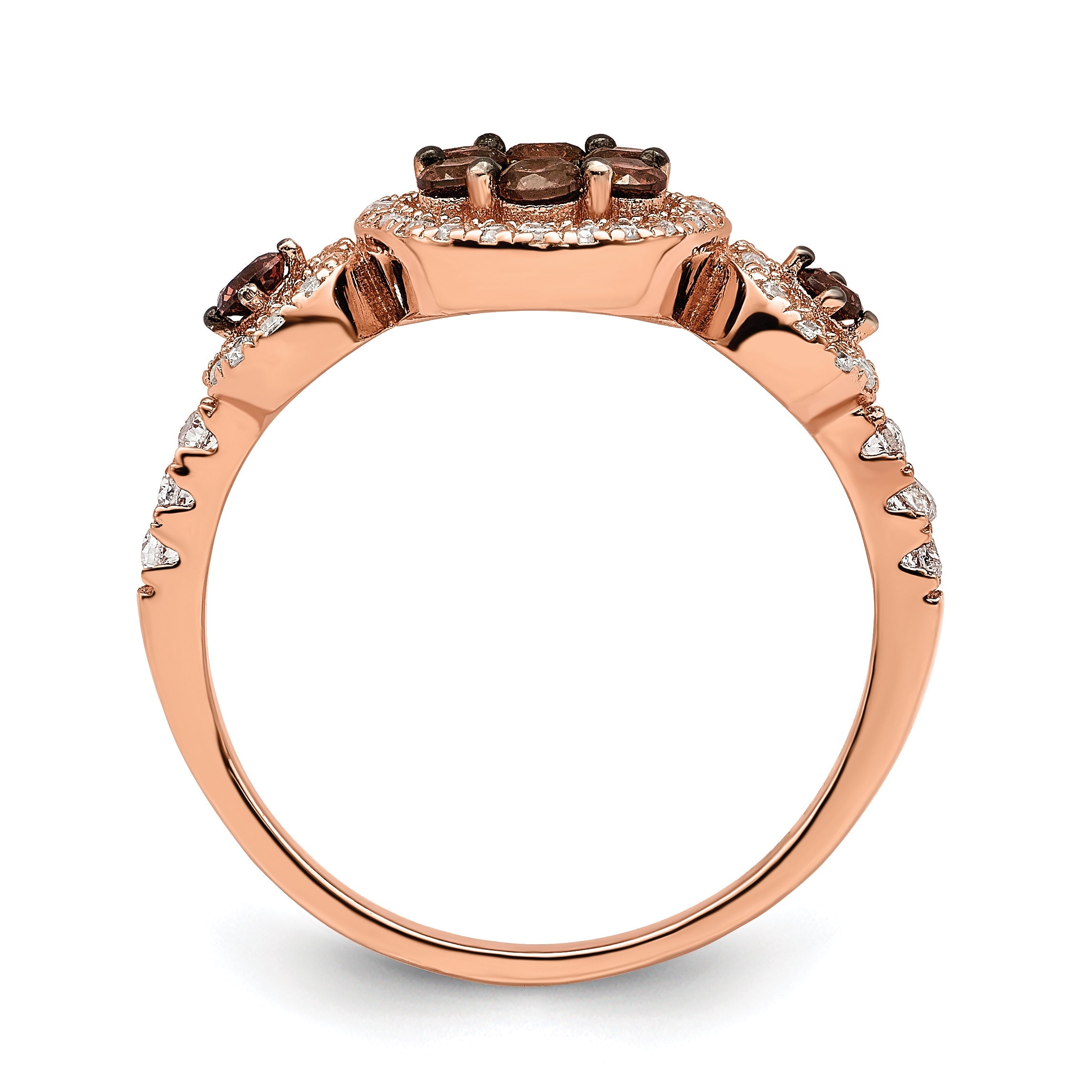 Sterlingsilber Roséfarben Schwarz Rhodiniert Zirkonia Fantasie Ring