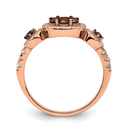 Sterlingsilber Roséfarben Schwarz Rhodiniert Zirkonia Fantasie Ring