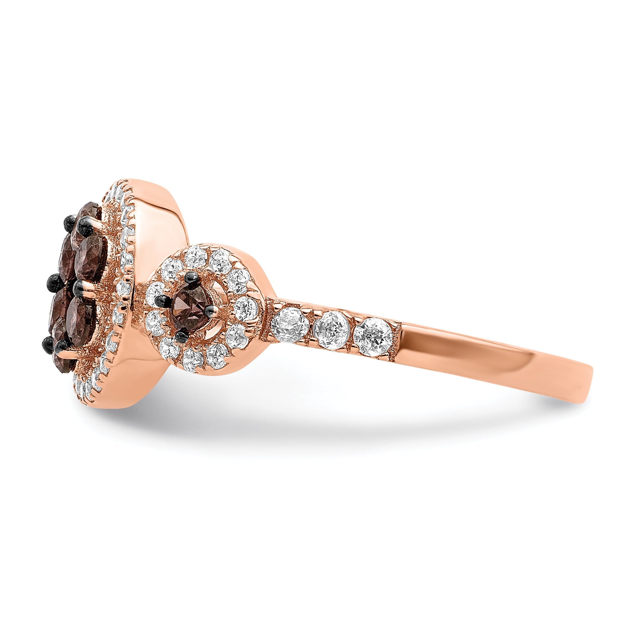 Sterlingsilber Roséfarben Schwarz Rhodiniert Zirkonia Fantasie Ring