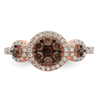 Sterlingsilber Roséfarben Schwarz Rhodiniert Zirkonia Fantasie Ring
