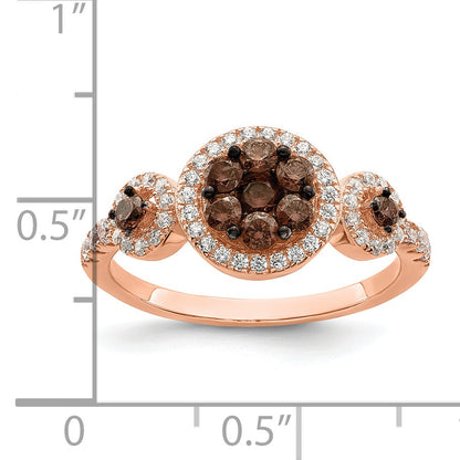Sterlingsilber Roséfarben Schwarz Rhodiniert Zirkonia Fantasie Ring