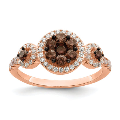 Sterlingsilber Roséfarben Schwarz Rhodiniert Zirkonia Fantasie Ring