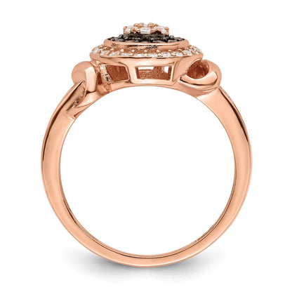 Sterlingsilber Roséfarben Schwarz Rhodiniert Zirkonia Fantasie Ring