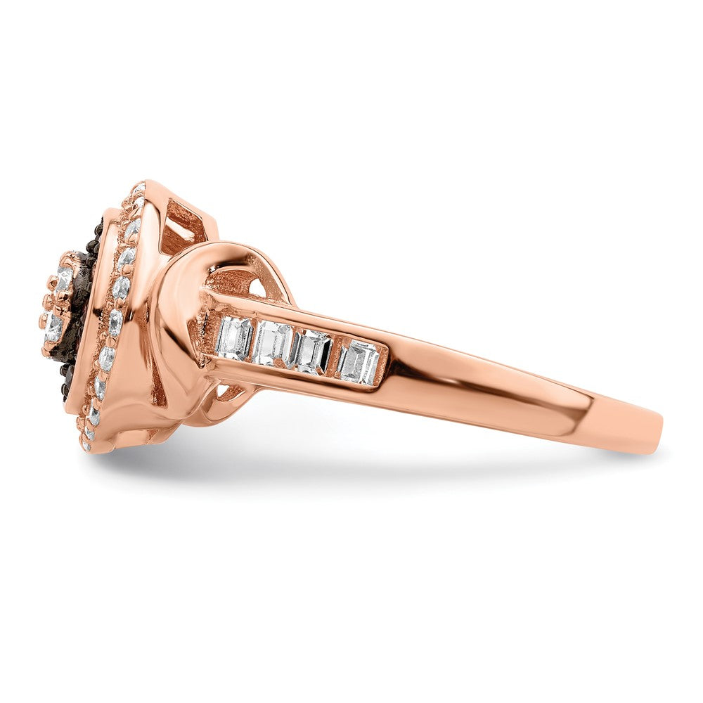 Sterlingsilber Roséfarben Schwarz Rhodiniert Zirkonia Fantasie Ring