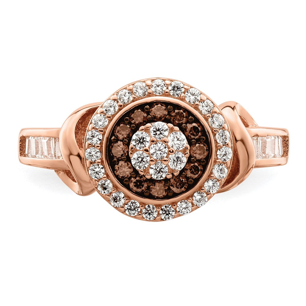 Sterlingsilber Roséfarben Schwarz Rhodiniert Zirkonia Fantasie Ring