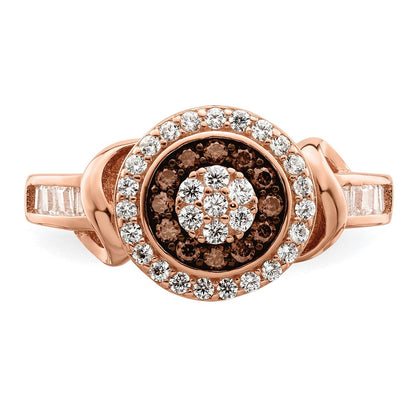 Sterlingsilber Roséfarben Schwarz Rhodiniert Zirkonia Fantasie Ring