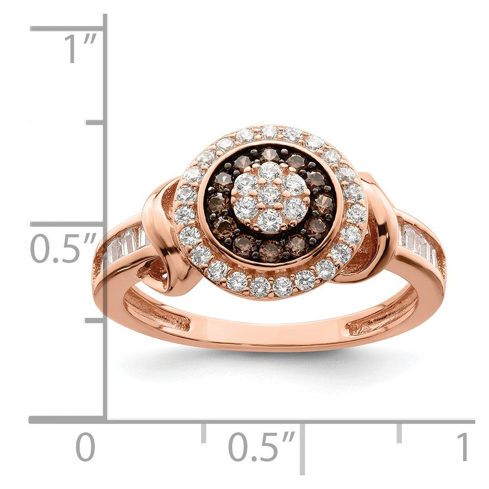 Sterlingsilber Roséfarben Schwarz Rhodiniert Zirkonia Fantasie Ring