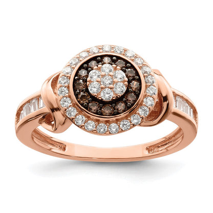 Sterlingsilber Roséfarben Schwarz Rhodiniert Zirkonia Fantasie Ring